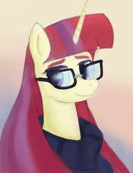 Size: 2000x2600 | Tagged: safe, artist:gentleshy, moondancer, pony, unicorn, g4, bust, female, high res, loose hair, portrait, solo