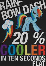 Size: 2480x3508 | Tagged: safe, artist:skeptic-mousey, rainbow dash, g4, 10 seconds flat, 20% cooler, female, poster, quote, solo, typography