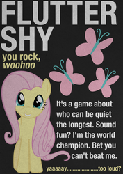 Size: 2480x3508 | Tagged: safe, artist:skeptic-mousey, fluttershy, g4, female, poster, quote, solo, typography