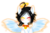 Size: 1024x681 | Tagged: safe, artist:snow angel, oc, oc only, oc:snow angel, pegasus, pony, bell, bell collar, blushing, collar, digital art, eyes closed, female, glowing, heterochromia, red eyes, smiling, spread wings, wings, yellow eyes