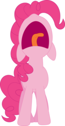 Size: 1834x3563 | Tagged: safe, artist:porygon2z, pinkie pie, g4, augh, female, nose in the air, open mouth, screaming, simple background, solo, transparent background, vector
