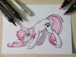 Size: 1600x1200 | Tagged: safe, artist:gela98, oc, oc only, oc:tendril, earth pony, pony, female, green eyes, solo, traditional art