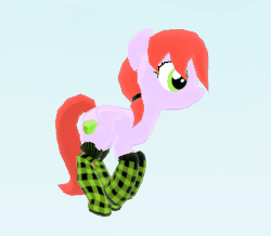 Size: 566x494 | Tagged: safe, oc, oc only, pegasus, pony, legends of equestria, 3d, animated, clothes, error, female, folded wings, game, glitch, gradient background, mare, not salmon, smiling, socks, solo, wat