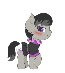 Size: 1782x2000 | Tagged: safe, artist:the-crusader-network, octavia melody, g4, angry, clothes, diaper, dress, embarrassed, female, filly, solo, unhappy