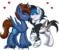 Size: 207x176 | Tagged: safe, artist:sketchiix3, oc, oc only, oc:headlong flight, alicorn, alicorn oc, animated, blushing, clothes, cute, gay, heart, hoodie, horn, male, nuzzling, pixel art, shipping, wings