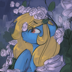 Size: 1024x1021 | Tagged: safe, artist:starlyfly, oc, oc only, oc:starlyfly, flower, solo