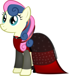 Size: 5934x6500 | Tagged: safe, artist:theshadowstone, bon bon, sweetie drops, earth pony, pony, g4, absurd resolution, clothes, cute, dress, female, simple background, smiling, solo, transparent background, vector