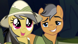 Size: 1920x1080 | Tagged: safe, edit, edited screencap, screencap, daring do, quibble pants, earth pony, pegasus, pony, g4, stranger than fan fiction, 1000 hours in ms paint, female, male, mare, ms paint, ship:daringpants, shipping, stallion, straight, stupid sexy quibble pants