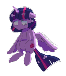 Size: 520x599 | Tagged: safe, artist:christunacake, twilight sparkle, alicorn, pony, g4, female, sad, solo, twilight sparkle (alicorn)