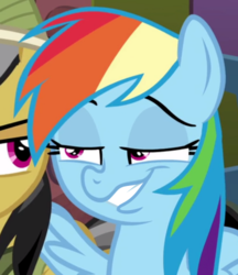 Size: 411x475 | Tagged: safe, edit, edited screencap, screencap, rainbow dash, g4, stranger than fan fiction, female, rainbow dash is best facemaker, solo