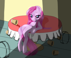 Size: 800x650 | Tagged: safe, artist:auroraswirls, pinkie pie, g4, alcohol, crying, makeup, pinkamena diane pie, running makeup