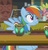 Size: 981x1023 | Tagged: safe, screencap, carrot bun, rainbow dash, pegasus, pony, unicorn, g4, stranger than fan fiction, angry, cropped, drink, duo, female, mare, solo focus, tiki