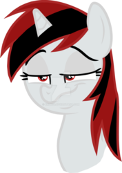 Size: 752x1063 | Tagged: safe, artist:kruk98, oc, oc only, oc:blackjack, pony, unicorn, fallout equestria, fallout equestria: project horizons, bust, drunk, fanfic, fanfic art, female, horn, mare, portrait, simple background, solo, transparent background, watermark
