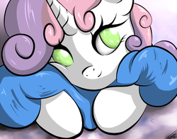 Size: 690x540 | Tagged: safe, artist:robbergon, sweetie belle, g4, cute, diasweetes, female, solo