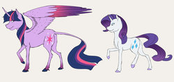 Size: 1024x484 | Tagged: safe, artist:mattsykun, rarity, twilight sparkle, alicorn, pony, g4, twilight sparkle (alicorn), unshorn fetlocks