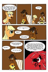 Size: 3304x4952 | Tagged: safe, artist:leon-z, applejack, rainbow dash, oc, oc:bee broom, oc:saguaro root, pony, comic:appledash sour sweetness, g4, comic, female, lesbian, mare, ship:appledash, shipping