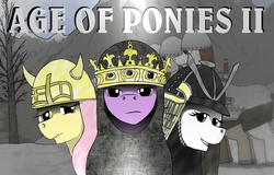 Size: 3227x2071 | Tagged: safe, artist:zeronitroman, fluttershy, rarity, twilight sparkle, alicorn, pony, g4, age of empires, age of empires ii, armor, chainmail, high res, looking at you, parody, trio, twilight sparkle (alicorn), video game cover, warlord, warrior
