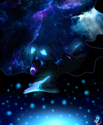 Size: 1024x1241 | Tagged: safe, artist:dasha1610, nightmare moon, princess luna, g4, ear fluff, eyes closed, galaxy mane, solo, transformation, upside down