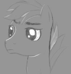 Size: 1600x1664 | Tagged: safe, artist:itsthinking, quibble pants, g4, monochrome, portrait