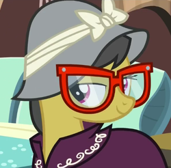 Size: 394x388 | Tagged: safe, screencap, a.k. yearling, daring do, pony, g4, stranger than fan fiction, female, lidded eyes, mare, solo