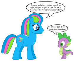 Size: 1400x1150 | Tagged: safe, artist:dev-catscratch, spike, oc, oc:bumpbow, g4, male headed mare