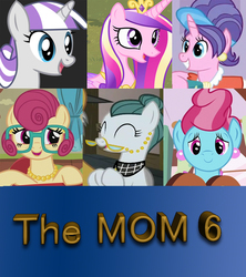 Size: 888x1000 | Tagged: safe, artist:odiz, cloudy quartz, cookie crumbles, cup cake, posey shy, princess cadance, twilight velvet, g4, c:, cute, eyes closed, grin, mom, mom six, mother, mother's day, open mouth, smiling
