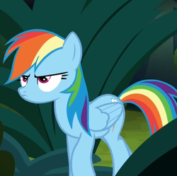 Size: 436x435 | Tagged: safe, screencap, rainbow dash, pony, g4, my little pony: friendship is magic, stranger than fan fiction, angry, female, mare, solo, upset