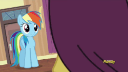 Size: 480x270 | Tagged: safe, screencap, daring do, rainbow dash, pegasus, pony, g4, season 6, stranger than fan fiction, animated, butt, cute, dashabetes, fangasm, fangirling, female, mare, out of context, plot, squee, undressing, wingboner