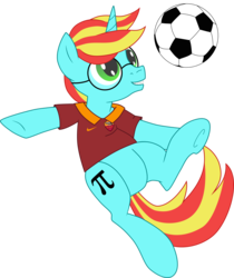 Size: 2000x2382 | Tagged: safe, artist:xsidera, oc, oc only, pony, unicorn, as roma, football, glasses, high res, solo