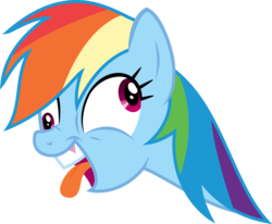 Size: 1727x1422 | Tagged: safe, artist:sketchmcreations, rainbow dash, g4, stranger than fan fiction, derp, faic, female, open mouth, rainbow dash is best facemaker, rainbow derp, simple background, solo, tongue out, transparent background, vector