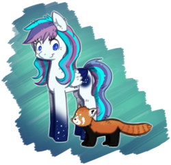 Size: 844x812 | Tagged: safe, artist:kyaokay, oc, oc only, oc:galaxy, pegasus, pony, red panda