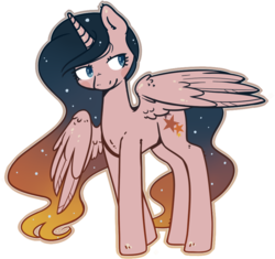 Size: 865x814 | Tagged: safe, artist:kyaokay, oc, oc only, oc:andromeda, alicorn, pony, alicorn oc, ethereal mane, simple background, transparent background