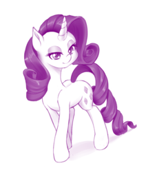 Size: 912x1000 | Tagged: safe, artist:dstears, rarity, g4, female, monochrome, purple, simple background, solo, white background