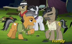 Size: 827x514 | Tagged: safe, screencap, biff, doctor caballeron, quibble pants, withers, earth pony, pony, g4, season 6, stranger than fan fiction, animated, henchmen, loop, male, stallion, the shadow
