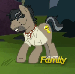 Size: 505x494 | Tagged: safe, screencap, doctor caballeron, earth pony, pony, g4, stranger than fan fiction, animated, cute, cutealleron, discovery family logo, eyes closed, loop, male, solo, stallion