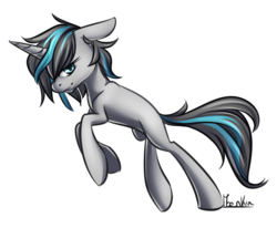 Size: 800x660 | Tagged: safe, artist:moenkin, oc, oc only, oc:glazly, gray, rearing, simple background, transparent background