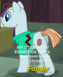 Size: 526x634 | Tagged: safe, screencap, charlie horse, rarity, pony, g4, made in manehattan, background pony, butt, charlie brown, cropped, discovery family logo, male, plot, solo, stallion