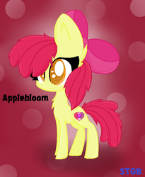 Size: 788x962 | Tagged: safe, artist:snoopythebeagle, apple bloom, g4, cutie mark, female, heart eyes, solo, the cmc's cutie marks, wingding eyes