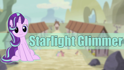 Size: 1920x1080 | Tagged: safe, artist:arifproject, artist:mrtroll1099, starlight glimmer, pony, unicorn, g4, :3, cute, female, glimmerbetes, mare, our town, sitting, sitting catface meme, town, vector, wallpaper
