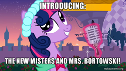 Size: 800x450 | Tagged: safe, edit, edited screencap, screencap, twilight sparkle, a canterlot wedding, g4, my little pony: friendship is magic, aqua teen hunger force, caption, image macro, love is in bloom, makeameme.org, meme