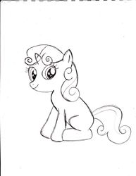 Size: 637x825 | Tagged: safe, artist:ced75, sweetie belle, g4, sitting, sketch, traditional art