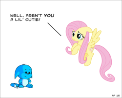 Size: 1043x838 | Tagged: safe, artist:albinofluttershy, fluttershy, g4, crossover, kacheek, neopets