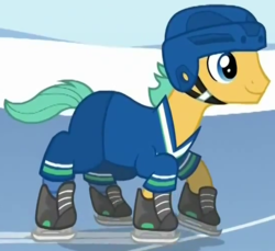 Size: 548x502 | Tagged: safe, screencap, earth pony, pony, g4, tanks for the memories, background pony, cropped, hockey, male, solo, stallion, unnamed character, unnamed pony