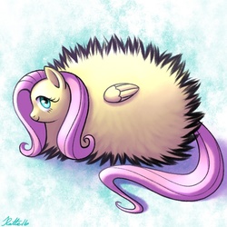 Size: 600x600 | Tagged: safe, artist:ratte, fluttershy, g4, female, fluffy, solo