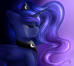 Size: 4300x3800 | Tagged: safe, artist:blocksy-art, princess luna, alicorn, pony, g4, crying, eyes closed, sad, solo