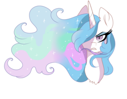 Size: 7000x5500 | Tagged: safe, artist:scarletskitty12, princess celestia, alicorn, pony, g4, absurd resolution, angry, female, frown, glare, glarelestia, hair over one eye, mare, portrait, shrunken pupils, simple background, solo, transparent background