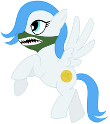 Size: 651x732 | Tagged: safe, artist:totallynotabronyfim, oc, oc only, oc:cordoba, pegasus, pony, bandana, eyeliner, solo, teeth