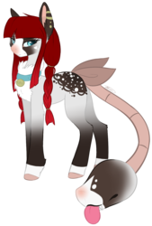 Size: 1047x1548 | Tagged: safe, artist:doekitty, oc, oc only, oc:katty, oc:kitty, monster pony, original species, piranha plant pony, augmented tail