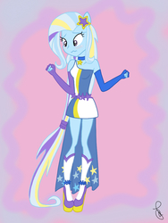 Size: 768x1024 | Tagged: safe, artist:ilaria122, trixie, equestria girls, g4, my little pony equestria girls: rainbow rocks, female, ponied up, rainbow power, solo