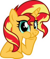 Size: 4171x4923 | Tagged: safe, artist:osipush, sunset shimmer, pony, unicorn, g4, absurd resolution, aweeg*, chewing, cute, female, leaning, looking at you, nose wrinkle, puffy cheeks, scrunchy face, shimmerbetes, simple background, solo, transparent background, vector